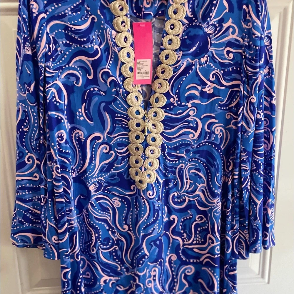 🚫SOLD🚫NWT Lilly Pulitzer Gracelynn Stretch Dress In Coastal Blue Whispurr💙 - Picture 16 of 16
